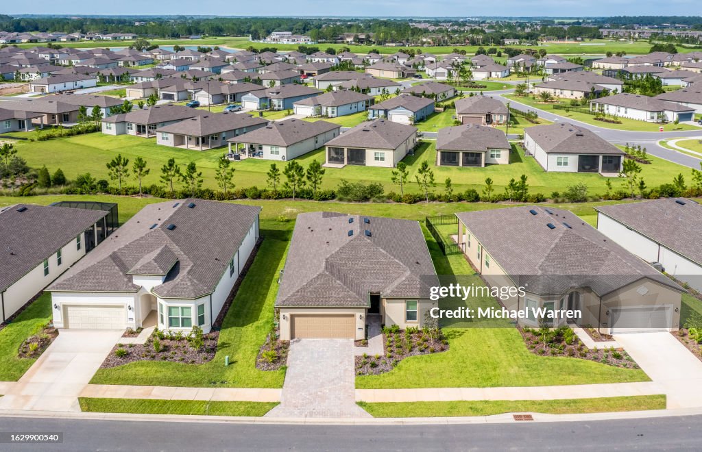 Rows of New Houses in Ocala, Florida