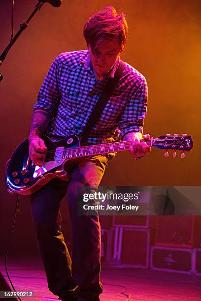 Brian Fallon of The Gaslight Anthem performs in concert at Egyptian Room at Old National Centre on March 2, 2013 in Indianapolis, Indiana.