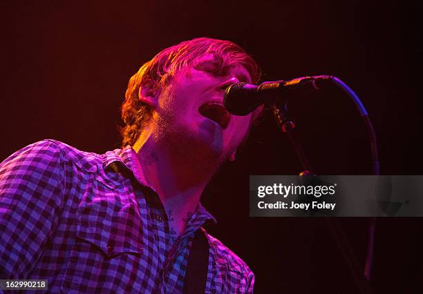 Brian Fallon of The Gaslight Anthem performs in concert at Egyptian Room at Old National Centre on March 2, 2013 in Indianapolis, Indiana.