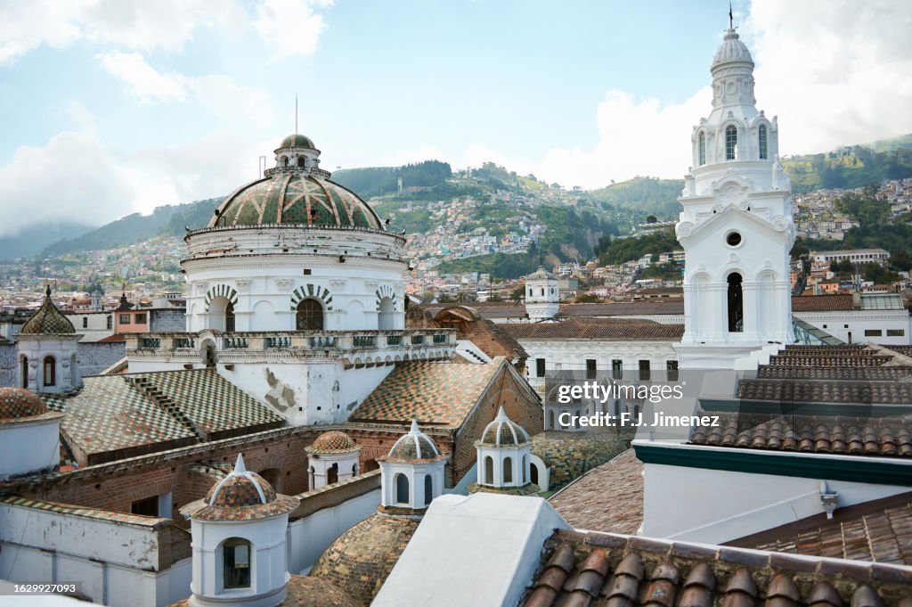 Top of the cathedral in Quito, Ecuador