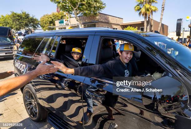 El Segundo, CA El Segundo Little League All Stars players Louis Lappe, right, who hit the game-winning walk-off home run, and Colby Lee, left,...