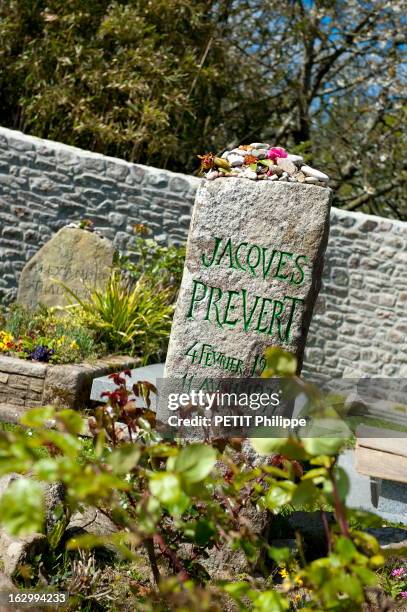 Rendezvous With Granddaughter Of Jacques Prevert. La tombe de Jacques PREVERT dans le cimetière d'Omonville-la-Petite. Derrière, la tombe d'Alexandre...