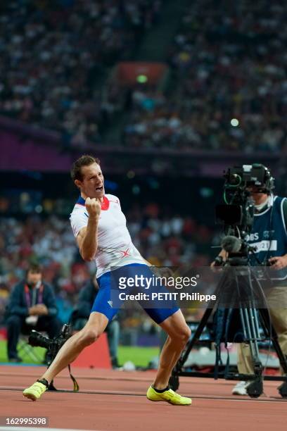 The Xxxth Summer Olympic Games In London 2012: Athletics. Renaud LAVILLENIE, remporte la médaille d'or au saut à la perche aux jeux olympique 2012 à...