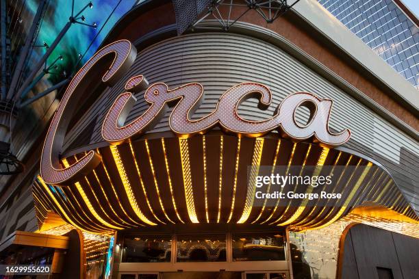 The entrance to Circa Casino & Hotel, located at the Fremont Experience in downtown, is viewed on August 13, 2023 in Las Vegas, Nevada. Tourism in...