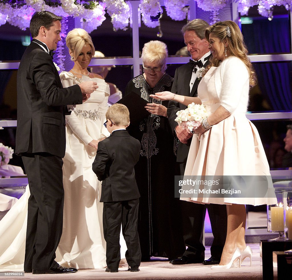 Fletcher Jones III, Dalene Kurtis, and Cash Kurtis with wedding party