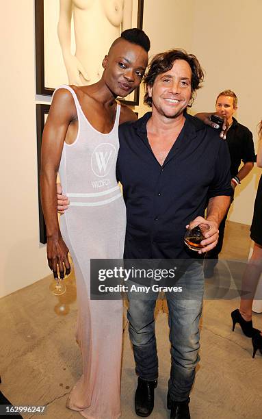 Guetcha and Samuel Bayer attend the Samuel Bayer Ace Gallery Exhibit Opening, presented by Panavision at Ace Gallery on March 2, 2013 in Beverly...