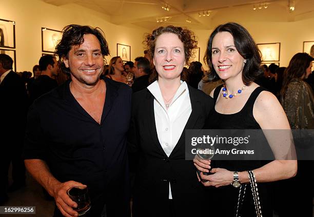 Samuel Bayer, Jennifer Kellen and Jennifer Kellen attend the Samuel Bayer Ace Gallery Exhibit Opening, presented by Panavision at Ace Gallery on...