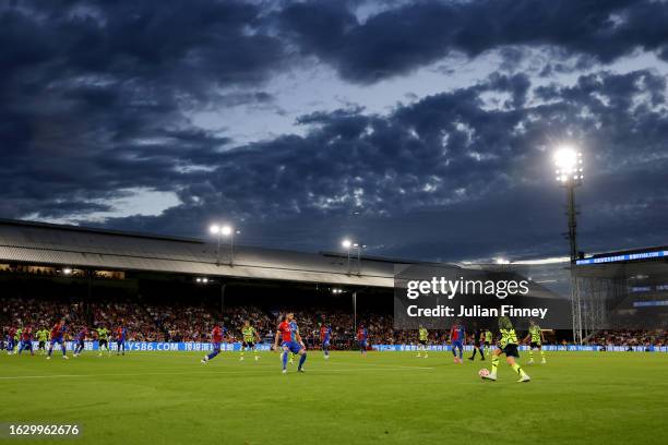 General view inside the stadium as Kai Havertz of Arsenal runs with the ball during the Premier League match between Crystal Palace and Arsenal FC at...