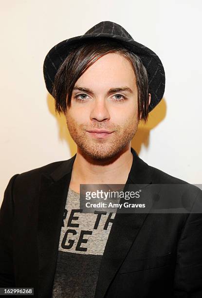 Thomas Dekker attend the Samuel Bayer Ace Gallery Exhibit Opening, presented by Panavision at Ace Gallery on March 2, 2013 in Beverly Hills,...