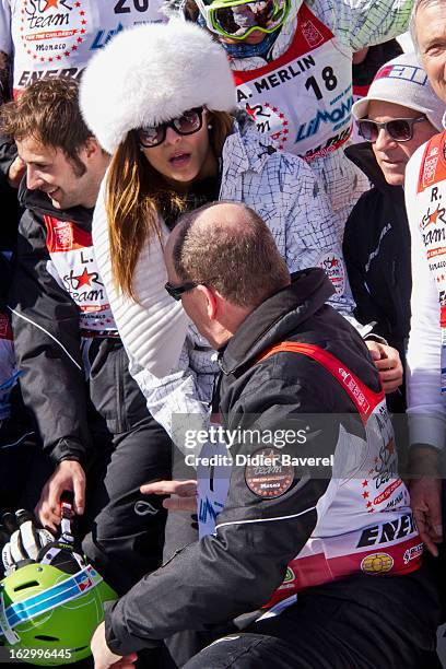 Prince Albert II of Monaco and ex Miss Italy Cristina Chiabotto attend the Biatlhon Charity Ski Race To Collect Donations For 'Star Team For The...