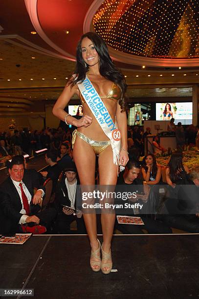 Brittany Parks of Nevada competes in the third annual TropicBeauty World Finals at the MGM Grand Hotel/Casino on March 2, 2013 in Las Vegas, Nevada.