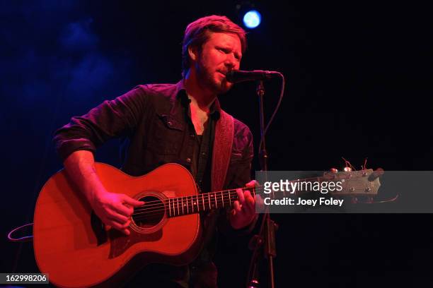 Singer-songwriter Cory Branan performs in concert at Egyptian Room at Old National Centre on March 2, 2013 in Indianapolis, Indiana.