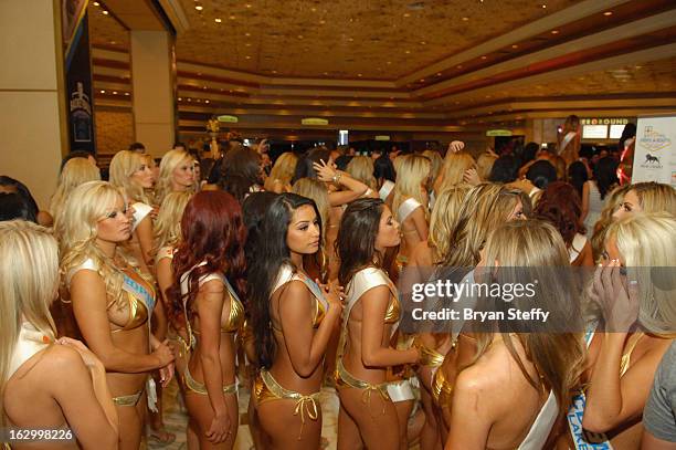 General view of contestants participating in the third annual TropicBeauty World Finals at the MGM Grand Hotel/Casino on March 2, 2013 in Las Vegas,...