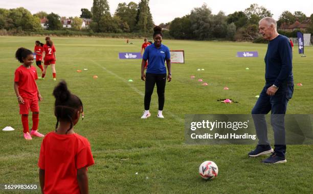 Lionesses Beth Mead & Anita Asante and England footballing legend Geoff Hurst celebrate England's World Cup final appearance and seeing how £50m of...