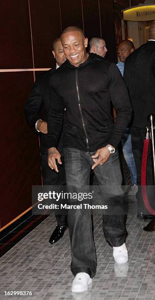 Music producer/ Rapper Dr Dre attends the launch party for Bonita Platinum Tequila at Hyde Bellagio at the Bellagio on March 2, 2013 in Las Vegas,...