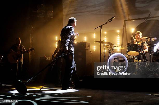 Singer Morrissey performs at Hollywood High School on March 2, 2013 in Los Angeles, California.