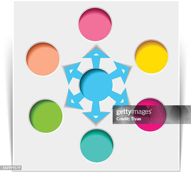 six flowchart diagram - org chart background stock illustrations