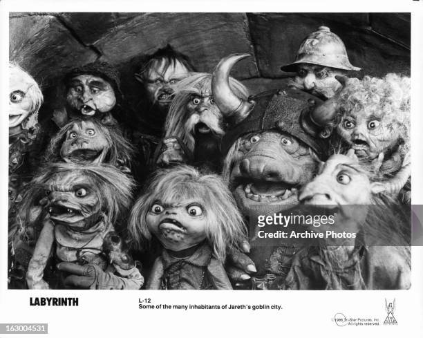 Goblins in a scene from the film 'Labyrinth', 1986.