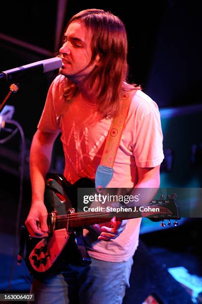 Kevin Parkerof Tame Impala performs at Headliners Music Hall on March 2, 2013 in Louisville, Kentucky.