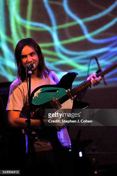 Kevin Parkerof Tame Impala performs at Headliners Music Hall on March 2, 2013 in Louisville, Kentucky.