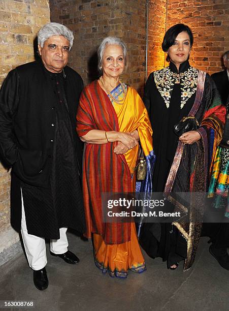 Javed Akhtar, Waheeda Rehman and Shabana Azmi attend a Fashion Gala fundraiser hosted by the Akshaya Patra Foundation for underpriveleged children in...