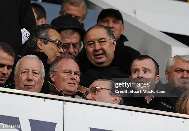 Arsenal shareholder Alisher Usmanov before the Barclays Premier League match between Tottenham Hotspur and Arsenal at White Hart Lane on February 01,...