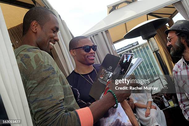 Serge Ibaka and Russell Westbrook attend Flaunt Magazine and Samsung Galaxy celebrate The Plutocracy Issue release hosted by cover Russell Westbrook...