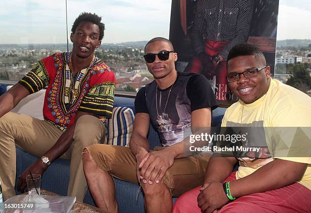 Hasheem Thabeet, Russell Westbrook, and Ray Westbrook attend Flaunt Magazine and Samsung Galaxy celebrate The Plutocracy Issue release hosted by...