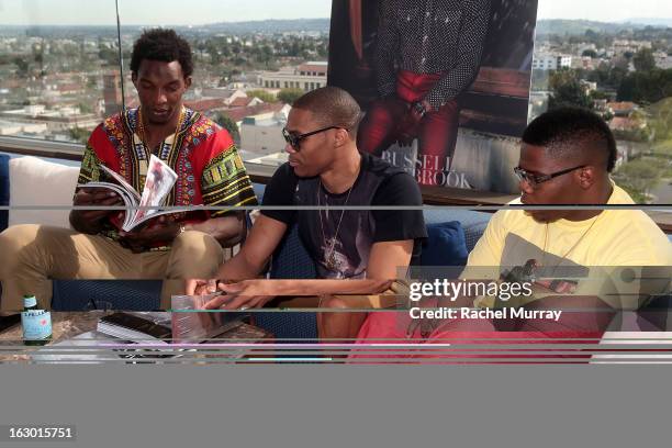 Hasheem Thabeet, Russell Westbrook, and Ray Westbrook attend Flaunt Magazine and Samsung Galaxy celebrate The Plutocracy Issue release hosted by...