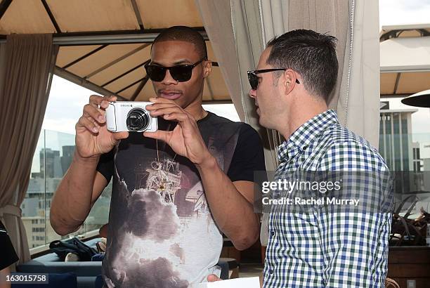 Russell Westbrook attends Flaunt Magazine and Samsung Galaxy celebrate The Plutocracy Issue release hosted by cover Russell Westbrook at Caulfield's...