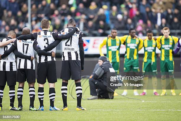 Lerin Duarte of Heracles Almelo. Kwame Quansah of Heracles Almelo, Bart Schenkeveld of Heracles Almelo, Geoffrey Castillion of Heracles Almelo - Theo...