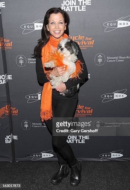 Wendy Diamond holding Baby Hope attends the 2013 Cycle For Survival Benefit at Equinox Rock Center on March 3, 2013 in New York City.