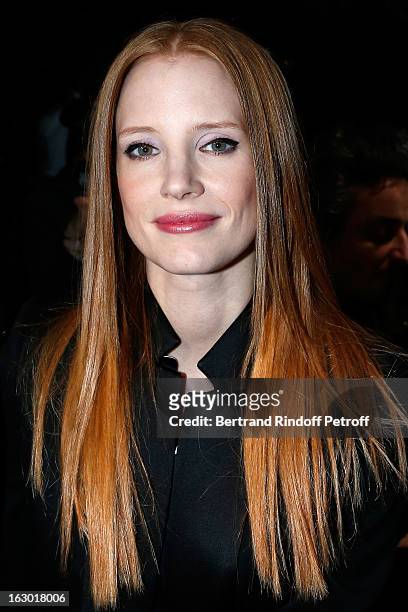 Jessica Chastain attends the Givenchy Fall/Winter 2013 Ready-to-Wear show as part of Paris Fashion Week on March 3, 2013 in Paris, France.