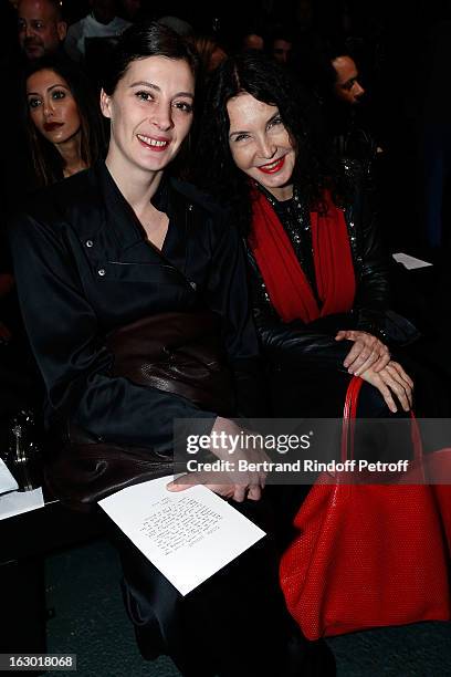 Marie-Agnes Gillot and Marielle Labeque attend the Givenchy Fall/Winter 2013 Ready-to-Wear show as part of Paris Fashion Week on March 3, 2013 in...