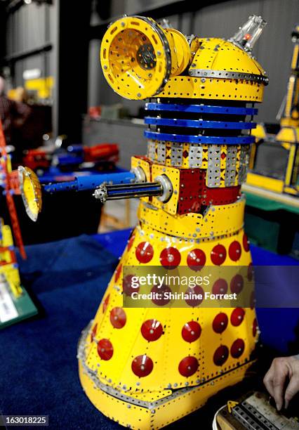Meccano Dalek at the Northern Modelling Exhibition at EventCity on March 3, 2013 in Manchester, England.