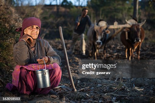 Indian Rural Person Real People From Rural India A Senior Peasant Woman High-Res Stock ...