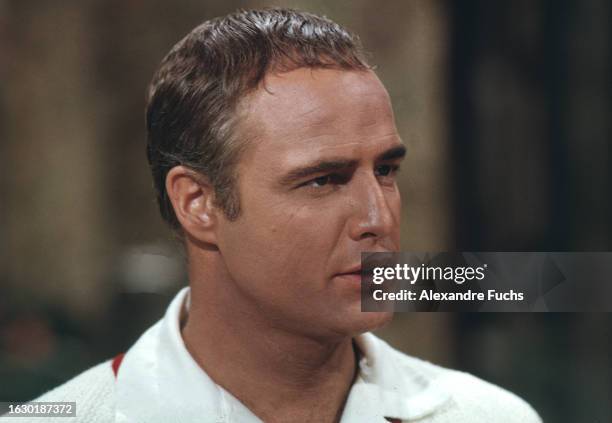 Actor Marlon Brando in a scene of the film 'Bedtime Story' at Los Angeles, in 1963.
