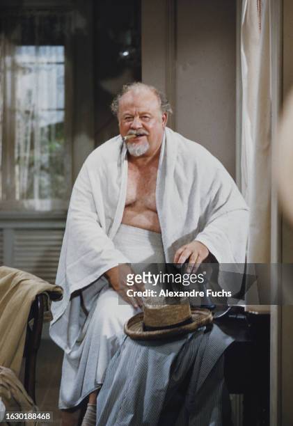 Actor Burl Ives in a scene of the film 'The Spiral Road' at Suriname in 1961.