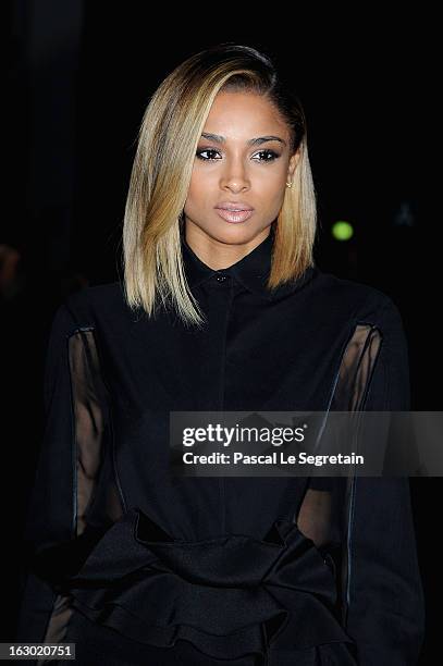 Ciara attends the Givenchy Fall/Winter 2013 Ready-to-Wear show as part of Paris Fashion Week on March 3, 2013 in Paris, France.