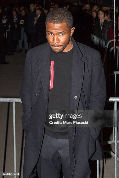 Singer Franck Ocean arrives to attend the 'Givenchy' Fall/Winter 2013 Ready-to-Wear show as part of Paris Fashion Week on March 3, 2013 in Paris,...