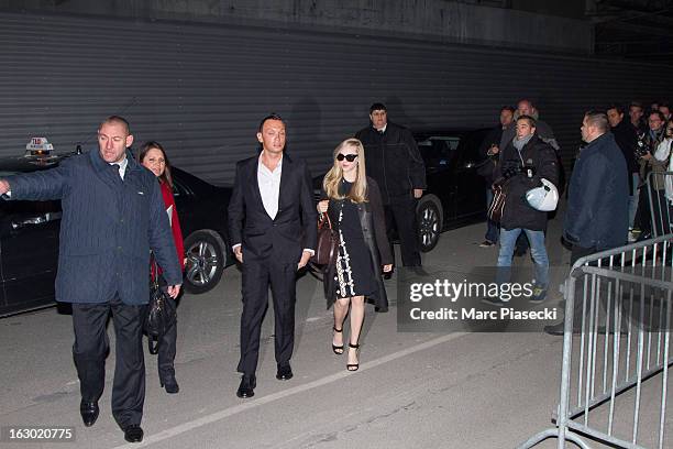 Actress Amanda Seyfried arrives to attend the 'Givenchy' Fall/Winter 2013 Ready-to-Wear show as part of Paris Fashion Week on March 3, 2013 in Paris,...