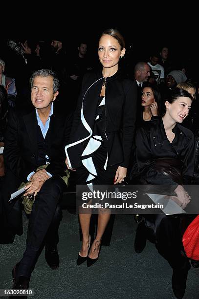 Mario Testino, Nicole Richie and Marie-Agnes Gillot attend the Givenchy Fall/Winter 2013 Ready-to-Wear show as part of Paris Fashion Week on March 3,...