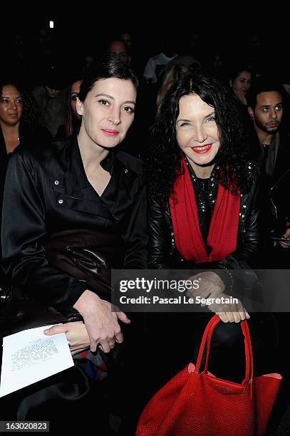 Marie-Agnes Gillot and Marielle Labeque attend the Givenchy Fall/Winter 2013 Ready-to-Wear show as part of Paris Fashion Week on March 3, 2013 in...