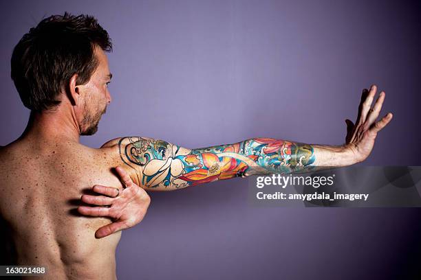 tattoo portrait - freckle arm stock pictures, royalty-free photos & images