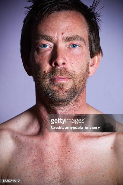 portrait of a man - clavicle stock pictures, royalty-free photos & images
