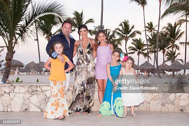 Joe Giudice, Teresa Giudice, Audriana Giudice, Gia Giudice, Gabriella Giudice and Milania Giudice at the Majestic Resort in Punta Cana on March 3,...