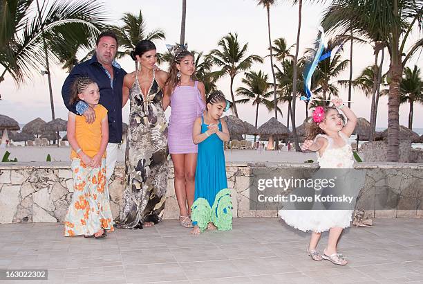 Joe Giudice, Teresa Giudice, Audriana Giudice, Gia Giudice, Gabriella Giudice and Milania Giudice at the Majestic Resort in Punta Cana on March 3,...