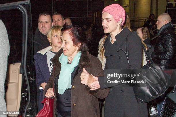 Natalia Vodianova and her grandmother are seen leaving the 'Givenchy' Fall/Winter 2013 Ready-to-Wear show as part of Paris Fashion Week on March 3,...