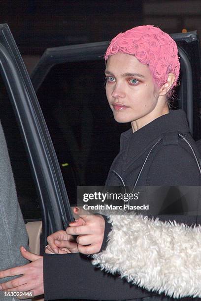 Natalia Vodianova is seen leaving the 'Givenchy' Fall/Winter 2013 Ready-to-Wear show as part of Paris Fashion Week on March 3, 2013 in Paris, France.