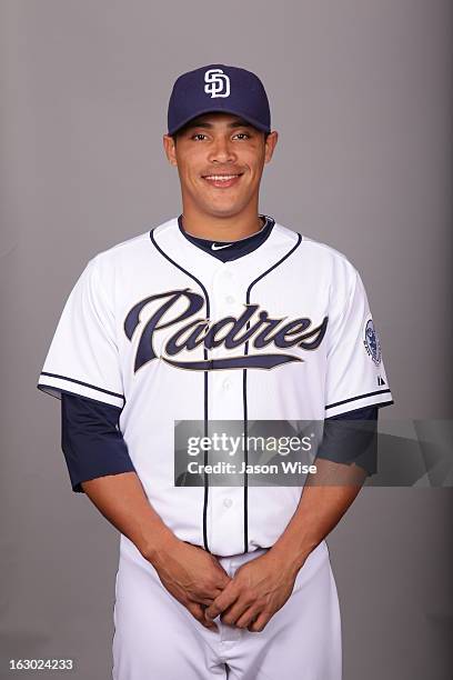 Everth Cabrera of the San Diego Padres poses during Photo Day on Monday, February 18, 2013 at Peoria Stadium in Peoria, Arizona.